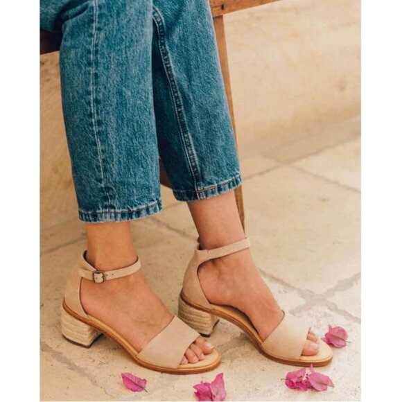 💕SOLUDOS💕 Capri Mid Heel Sandal ~ Sand Light Beige Neutral Espadrille 11 NWT - Picture 3 of 16